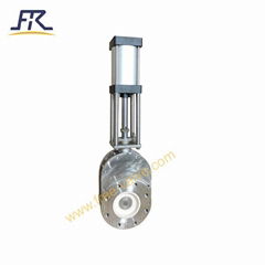 Pneumatic ceramic lined double disc gate valve 