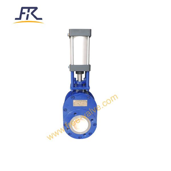 Pneumatic ceramic lined double disc gate valve  5