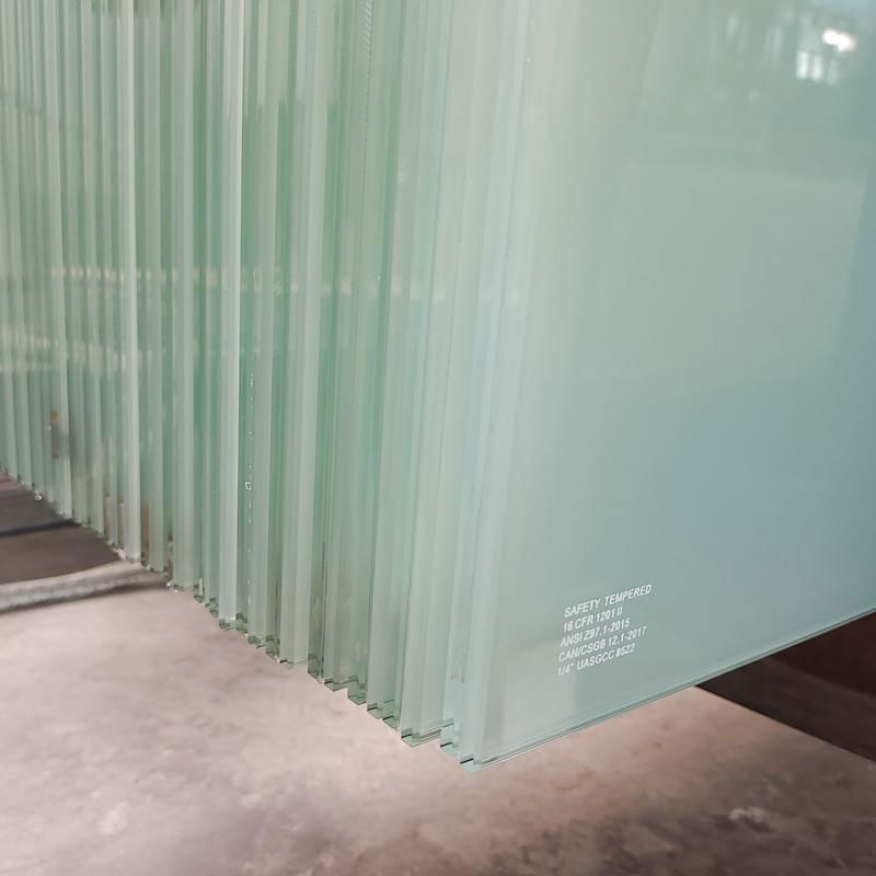 China glass factory frosted effect pvb film laminated safety glass design privac 5