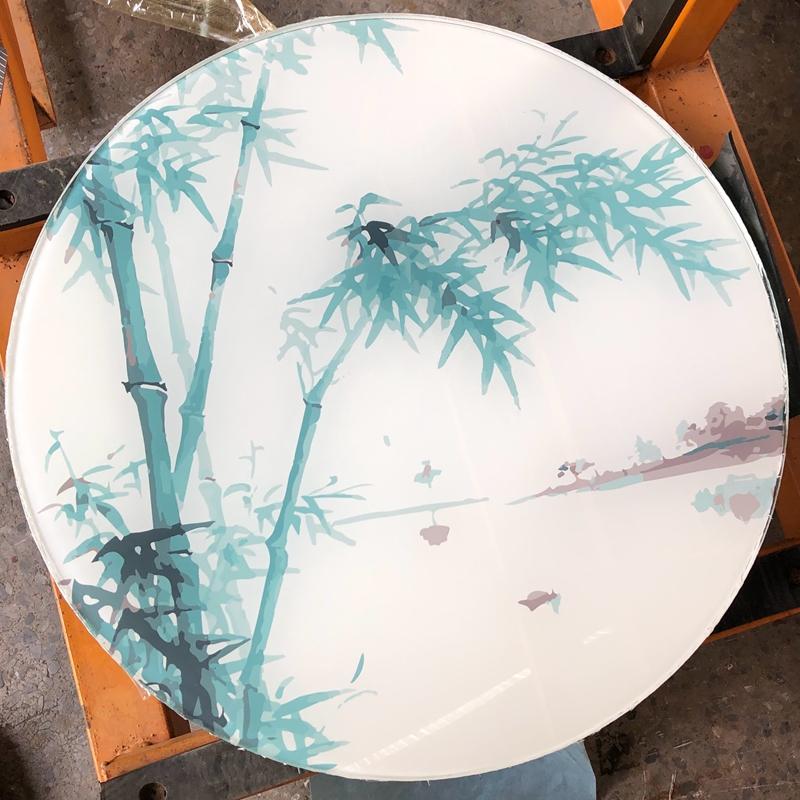 KXG 8mm 10mm digital printing glass design tempered round shape glass in China 4