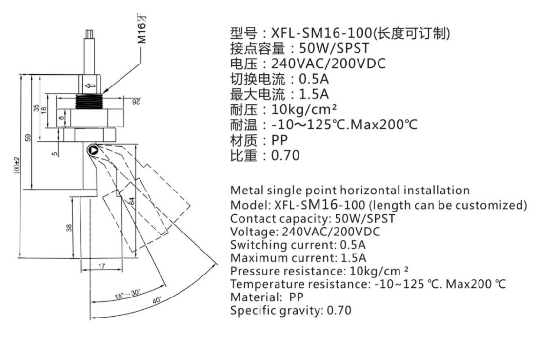 pvdf liquid level sensor for water tank 2