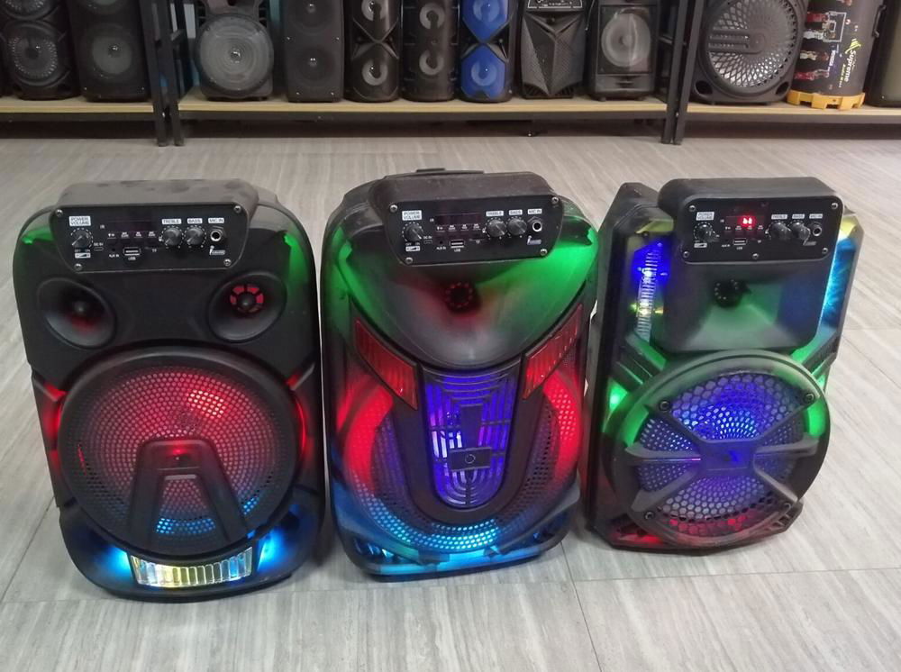 bluetooth speaker karaoker portable speaker with colorful lights trolly speaker 3