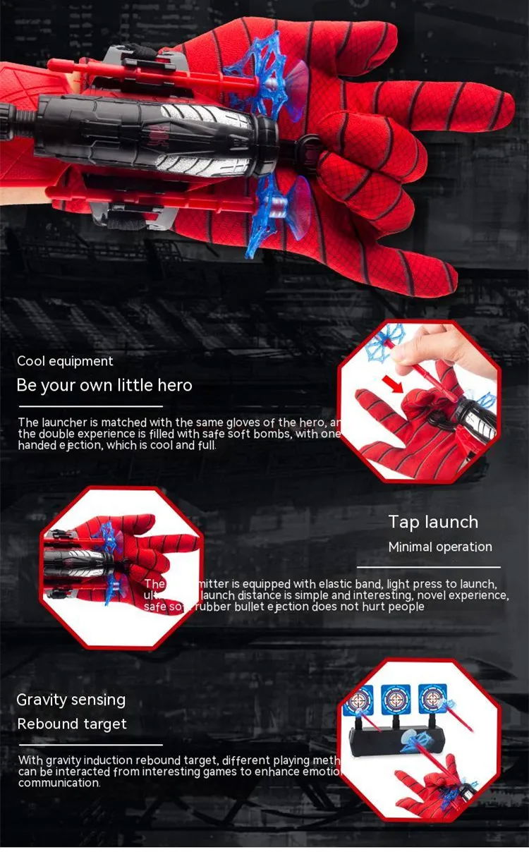 Spiderman Web Shooters Toys Wrist Launcher Device Spider Man Peter Cosplay Acces 3