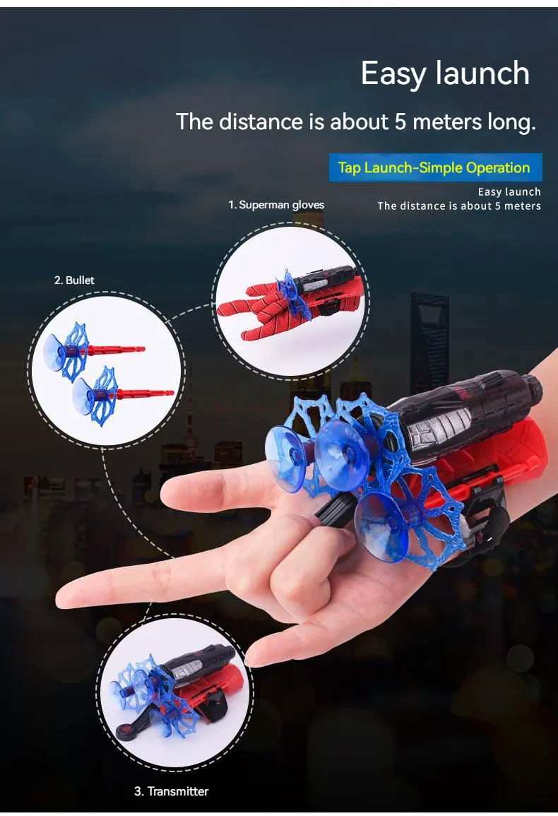 Spiderman Web Shooters Toys Wrist Launcher Device Spider Man Peter Cosplay Acces 5