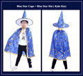 2022 Multicolor Children's Cape Pentagram Magician Wizard Costume Kids Halloween 1