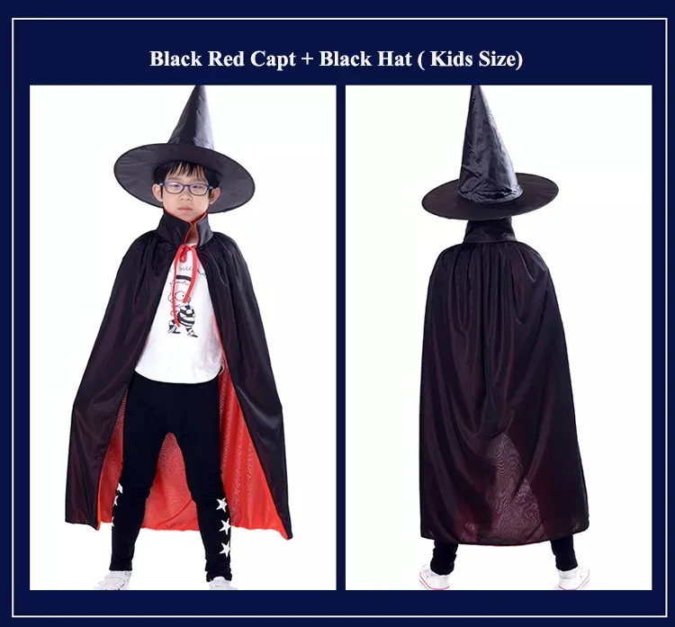 2022 Multicolor Children's Cape Pentagram Magician Wizard Costume Kids Halloween 2