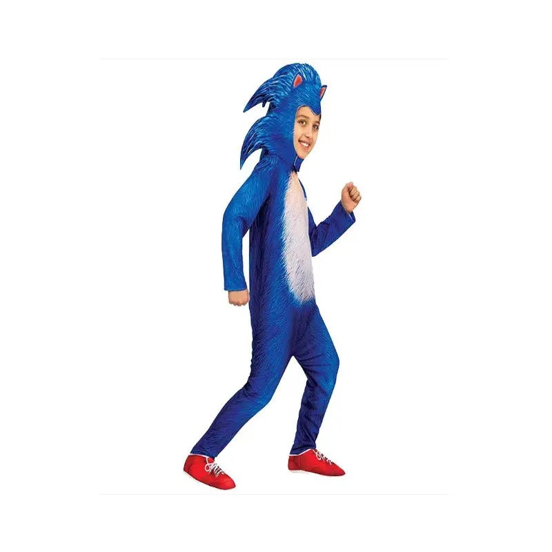 Sonic Cosplay Costume for Children Halloween Party Sonic Rat Jumpsuit for Kids S 2