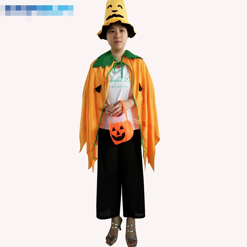 New Halloween Pumpkin Cloak Children party clothing Masquerade Cosplay parent ch 2