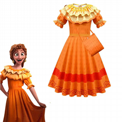Girls Encanto Dresses Cosplay Mirabel Costumes Fancy Kids Princess Clothes Child
