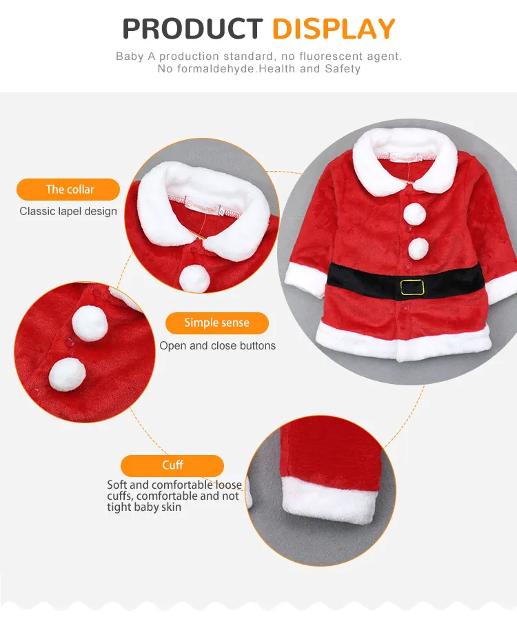 New Arrival Outfit Baby Clothes Kids Cosplay Santa Claus Children Costumes New Y 2