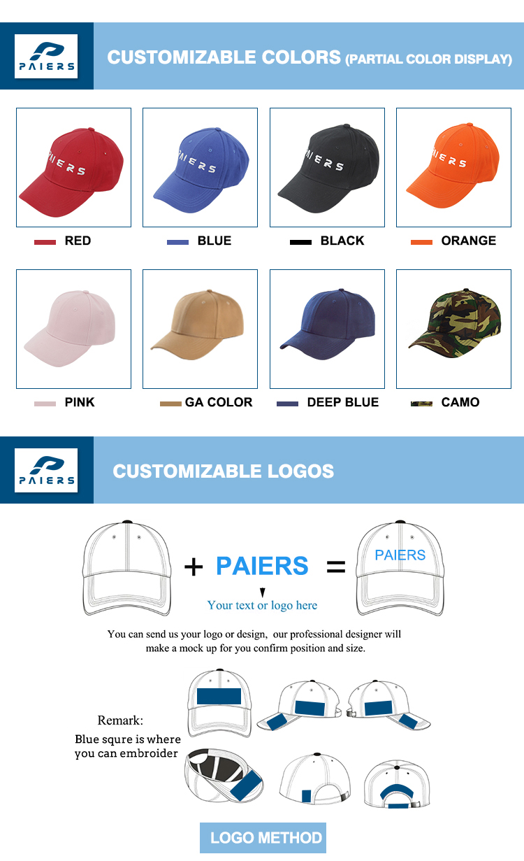 Factory wholesale Custom Blank Cotton Sport Hats 6 Panel Plain Baseball Cap 2