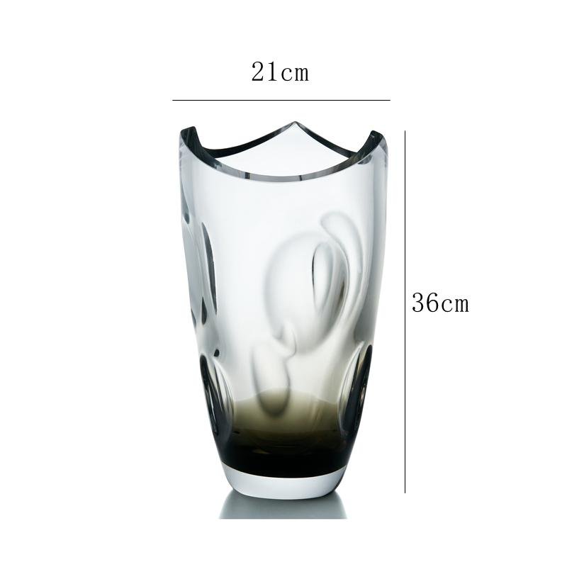 輕奢花瓣琉璃花瓶擺件現代高檔簡約客廳餐桌樣板房裝飾花器 3