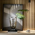 輕奢花瓣琉璃花瓶擺件現代高檔簡約客廳餐桌樣板房裝飾花器 2