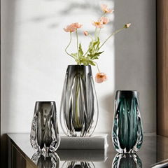 OwnFactoryWholesaleCheapUnique design homedecoration handblown crystal glassvase