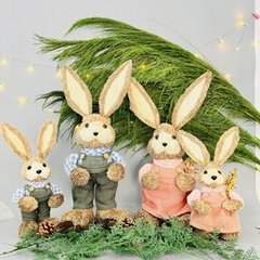 Shenyang For Star Crafts Supplier Natural Straw Easter Bunny Decoration