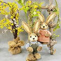 Shenyang For Star Crafts Supplier Natural Straw Easter Bunny Decoration 2