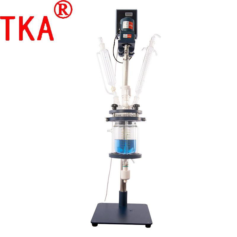 1L, 3L, 5L High Vacuum Lab Double Layer Stirrer Heating Glass Reactor 2