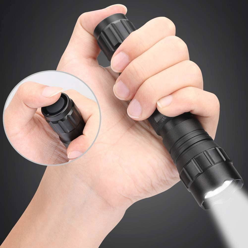 AL12 Tactical flashlight 1200 lumen matte black rechargeable flashlight searchli