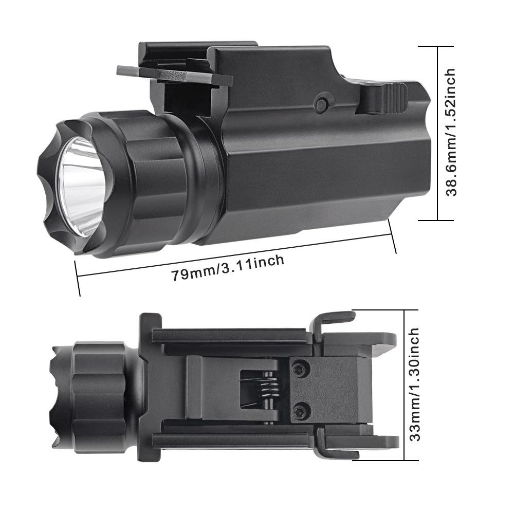 LED quick-mounted tactical lighting flashlight mini strong light lithium battery 3