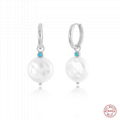 S925 Sterling Silver Baroque Shaped Pearl Earrings 1