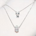 S925 sterling silver necklace with diamond 2