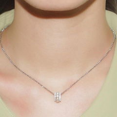 S925 sterling silver necklace with diamond