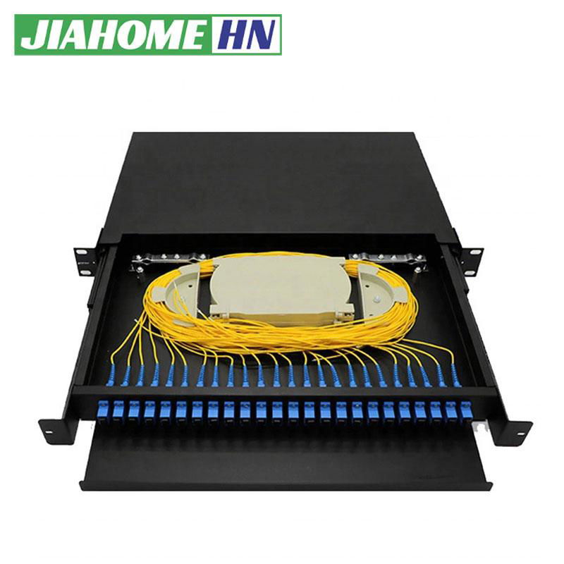 FTTH 19 INCH 1U ODF SLIDING PATCH PANEL FIBER OPTIC 24 PORTS TERMINAL BOX 2