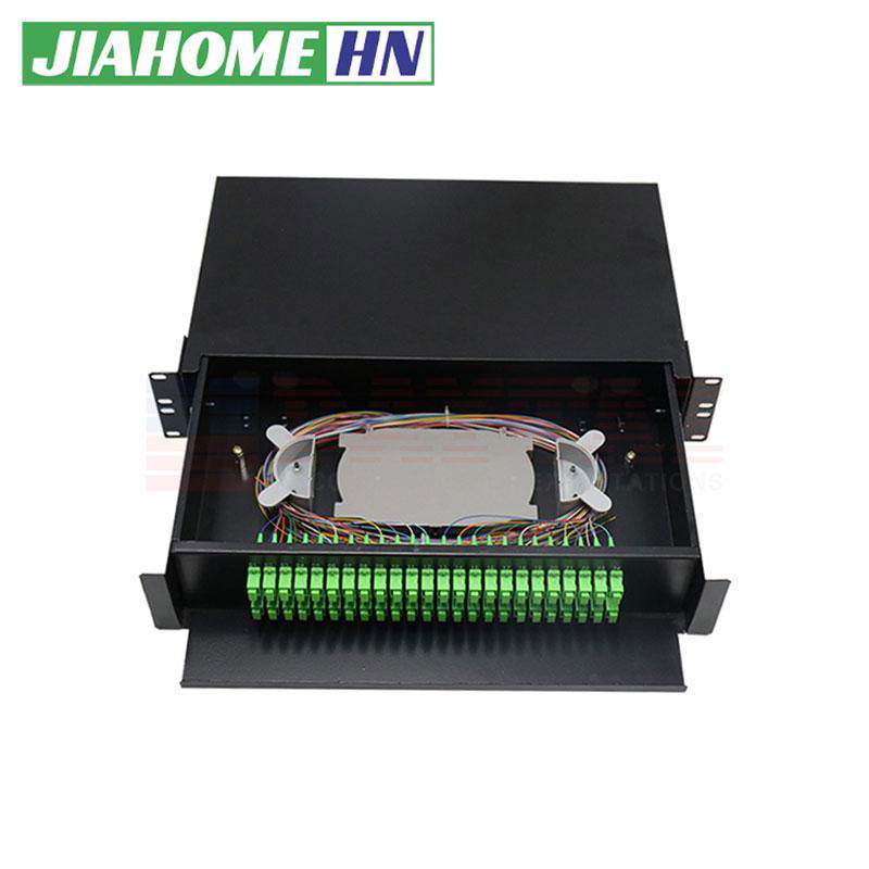 FTTH 19 INCH 1U ODF SLIDING PATCH PANEL FIBER OPTIC 24 PORTS TERMINAL BOX 5