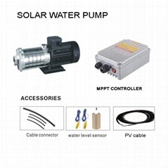 Solar powered DC surface high pressure pumps for home, gardening, irrigation