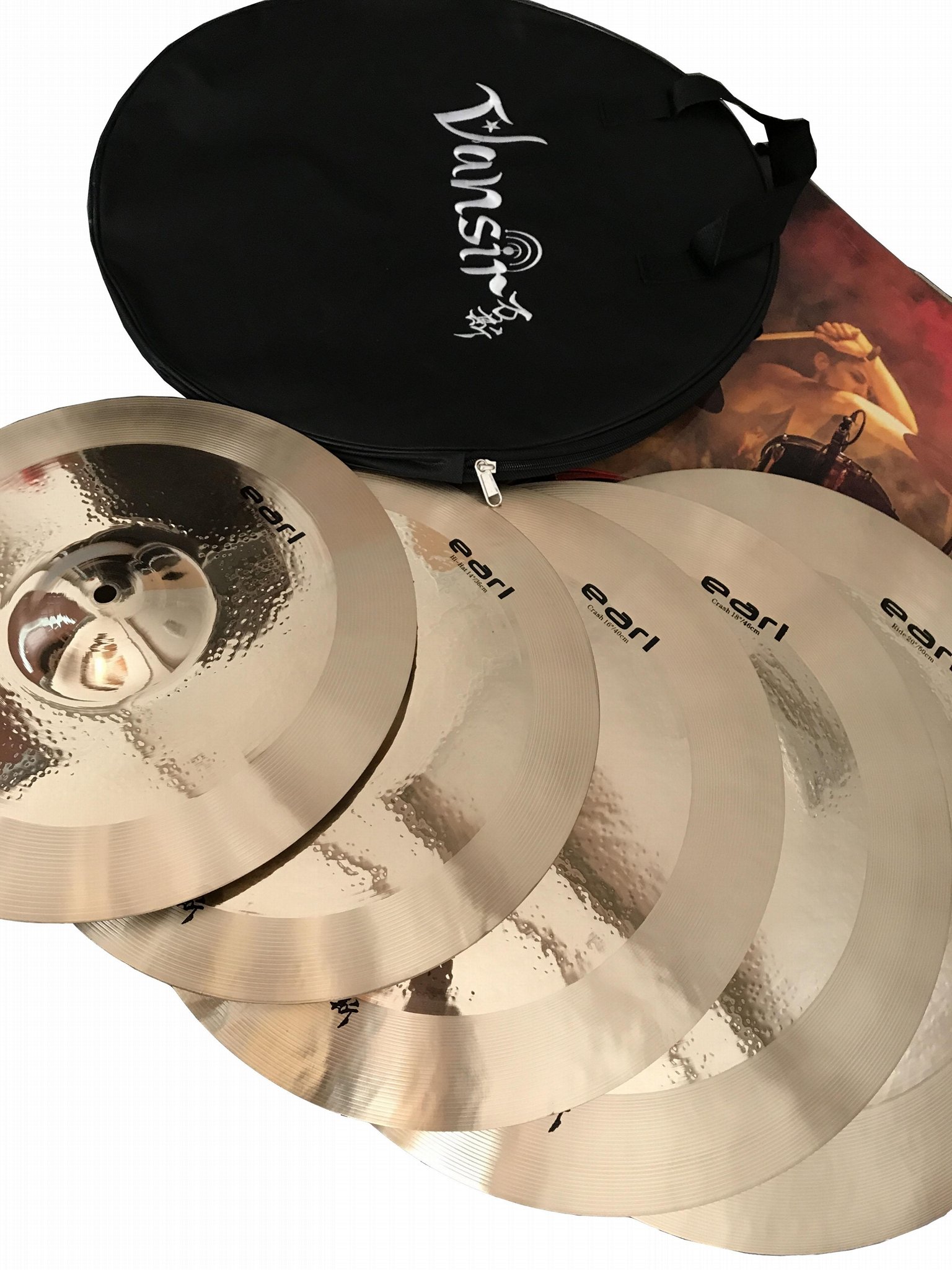 Vansir Hand Hammered B20 Drum Cymbals for Drum Kit 5