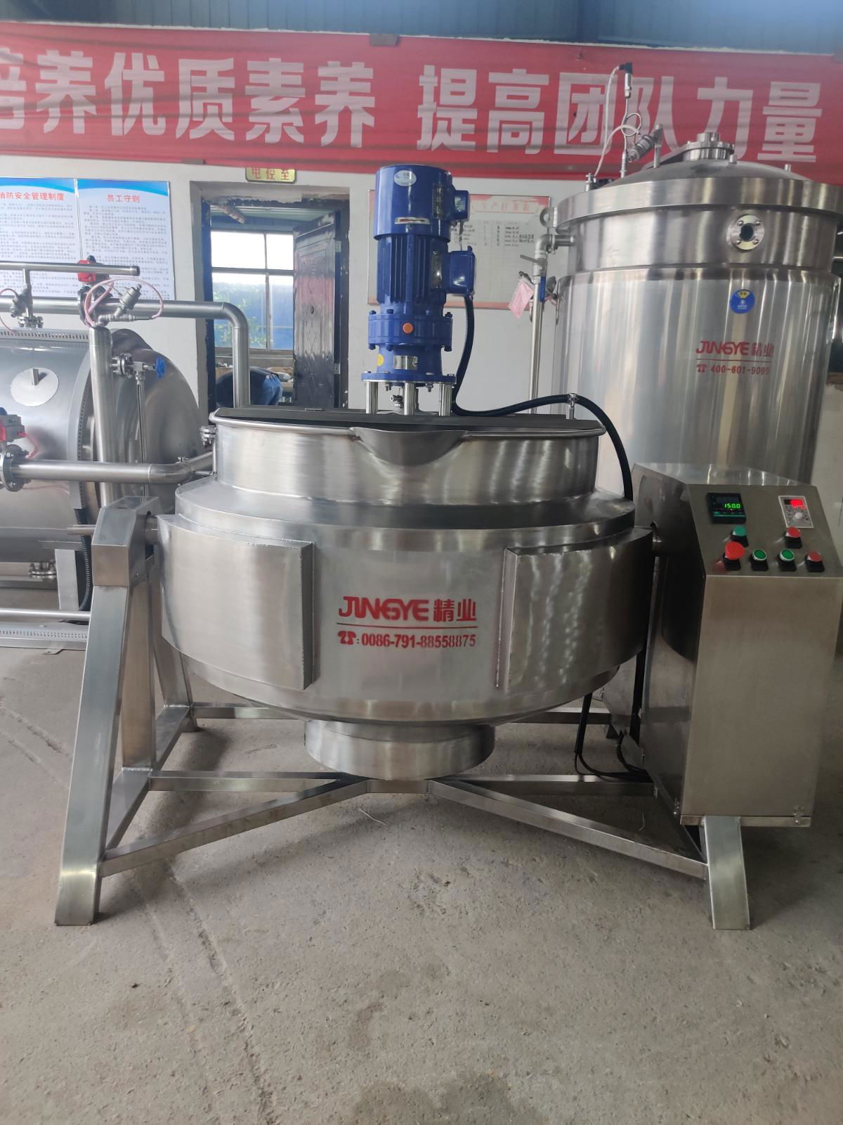 Customized jam/sauce caramel jacketed cooking kettle with mixer/agitator 2