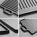 Outdoor pre-seasoned cast iron reversible griddle