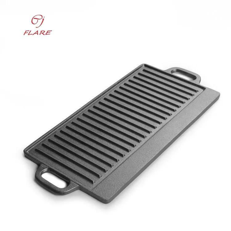 Outdoor pre-seasoned cast iron reversible griddle 4