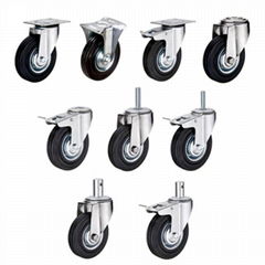 Industrial Black Rubber Casters