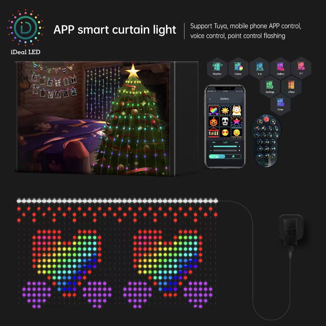 Christmas Decoration Led app control smart RGB string curtain light 3