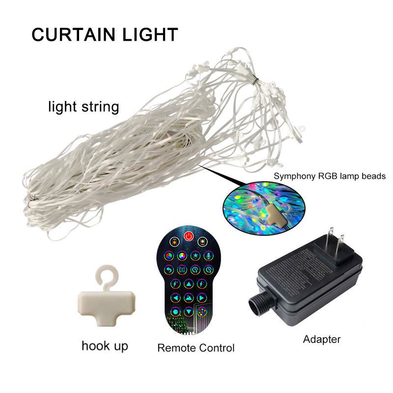 Christmas Decoration Led app control smart RGB string curtain light 4