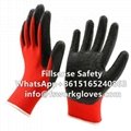 Anti Slip 13Gauge Polyester Liner Latex Crinkle Palm Coated Working Gloves