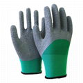 Anti Slip 13Gauge Polyester Liner Latex Crinkle Palm Coated Working Gloves