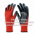 Oil Proof 13Gauge Polyester Liner Smooth Nitrile Coated Gloves