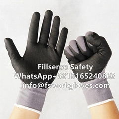 15Gauge Nylon Spandex Liner Microfine Nitrile Foam Coated Gloves 