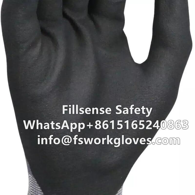 15Gauge Nylon Spandex Liner Microfine Nitrile Foam Coated Gloves  2