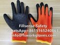 7G Polyester Loop Napping Liner Latex Crinkle Coated Winter Thermal Work Gloves
