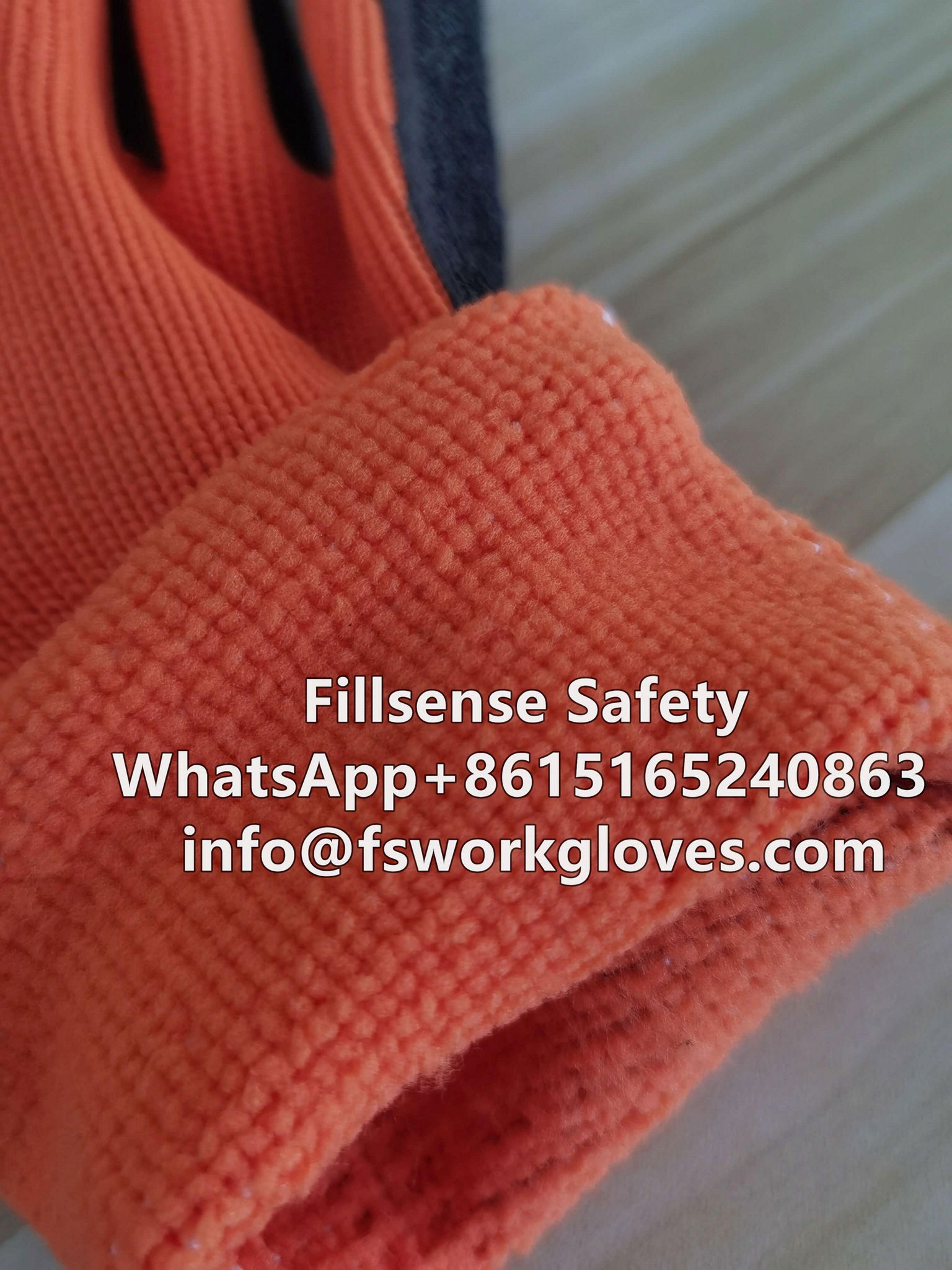 7G Polyester Loop Napping Liner Latex Crinkle Coated Winter Thermal Work Gloves 4