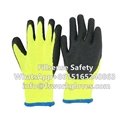 7G Polyester Loop Napping Liner Latex Crinkle Coated Winter Thermal Work Gloves 2