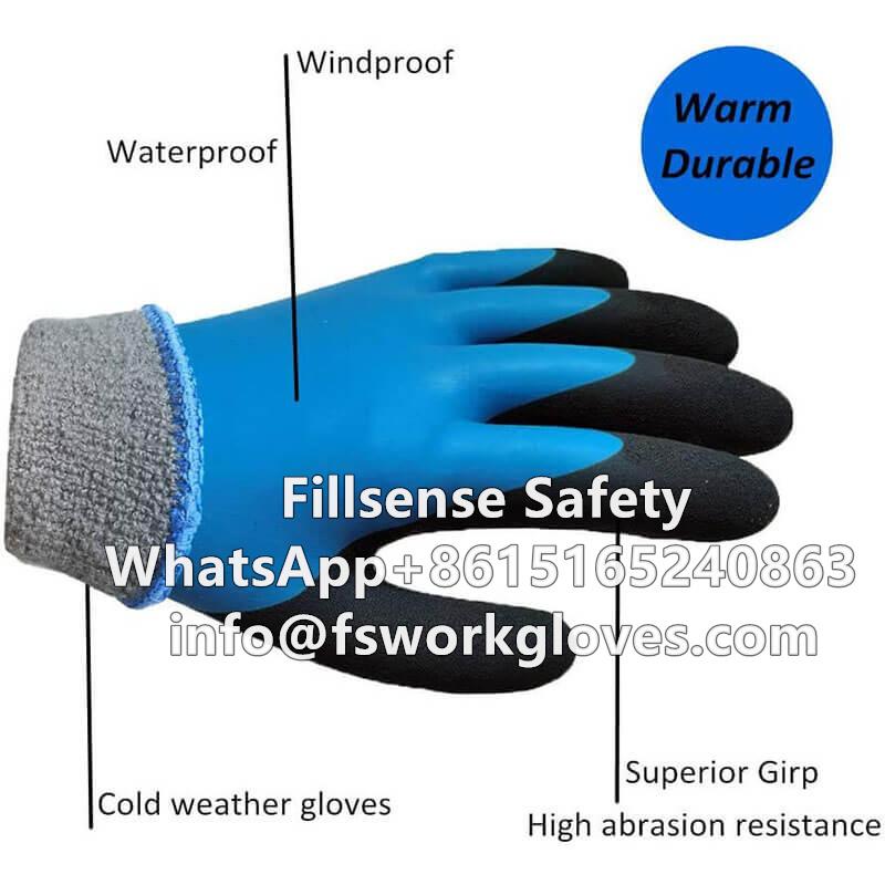 Water Proof Double Layer Liner Latex Double Coated Thermal Winter Working Gloves 4