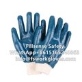 Cotton Jersey Liner Knit Wrist Nitrile Dipped Heavy Duty Industrial Gloves