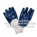 Cotton Jersey Liner Knit Wrist Nitrile Dipped Heavy Duty Industrial Gloves 4