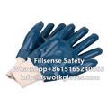 Cotton Jersey Liner Knit Wrist Nitrile Dipped Heavy Duty Industrial Gloves 5