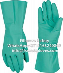 Nitrile Flocklined Chemical Resistant Industrial Gloves 