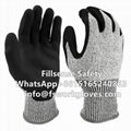 Cut Proof Level 5 13G HMWPE Liner Nitrile Sandy Coated Cut Resistant Gloves
